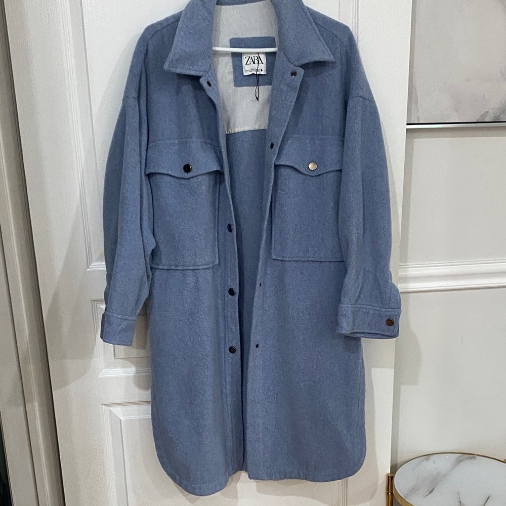 Zara Light Blue pea coat for Women